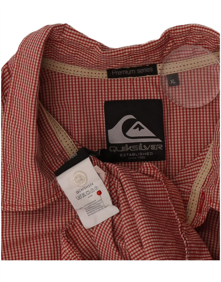 Camisa masculina Quiksilver XL vermelha algodão guingão