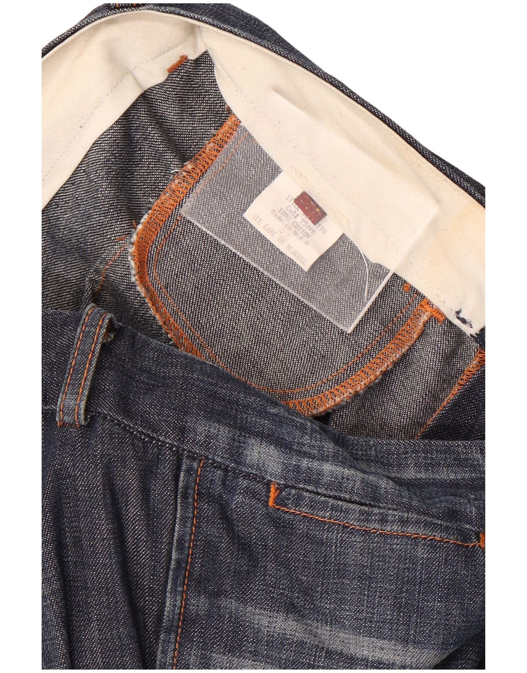 7 For All Mankind Jeans feminino largo W27 L34 algodão azul marinho