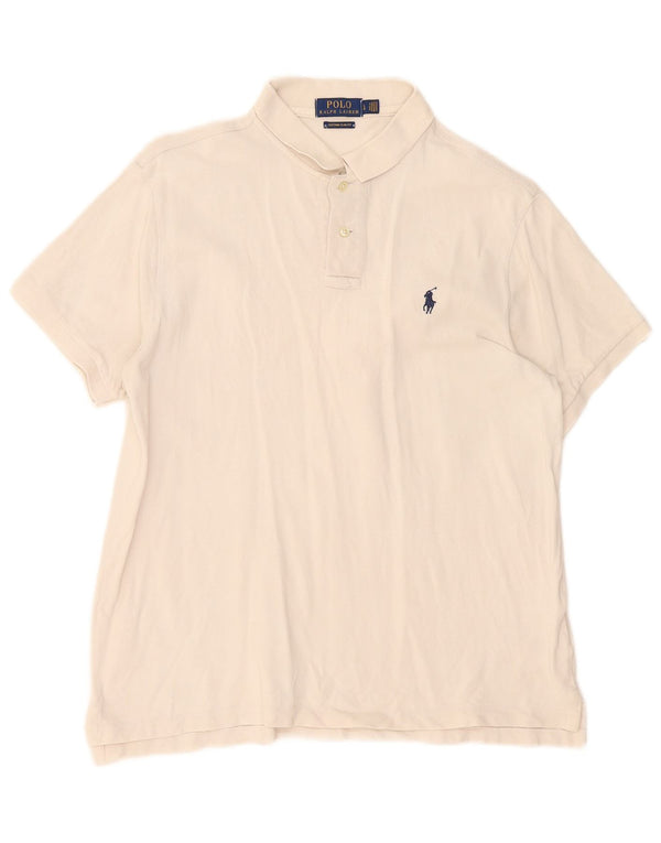 Camisa polo Ralph Lauren masculina personalizada slim fit grande algodão bege