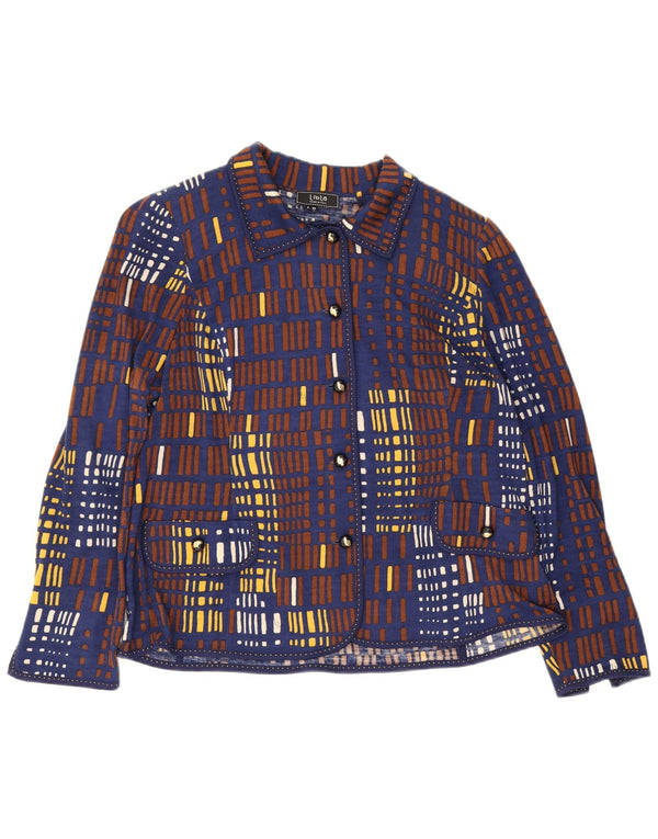 Liola Conjunto feminino de 2 peças IT 50 XL azul marinho lã geométrica