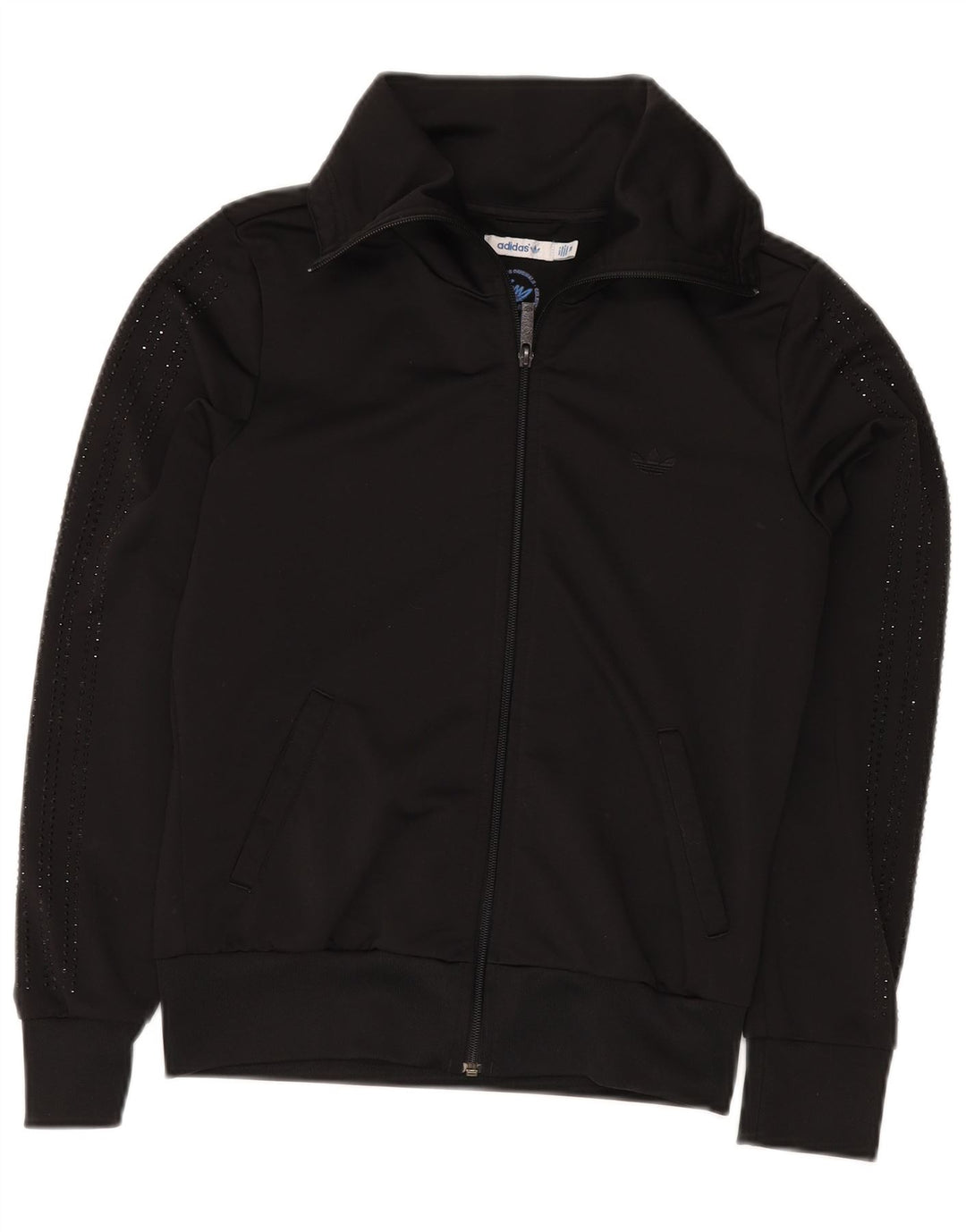 ADIDAS Womens Tracksuit Top Jacket EU 38 Médio Preto Poliéster
