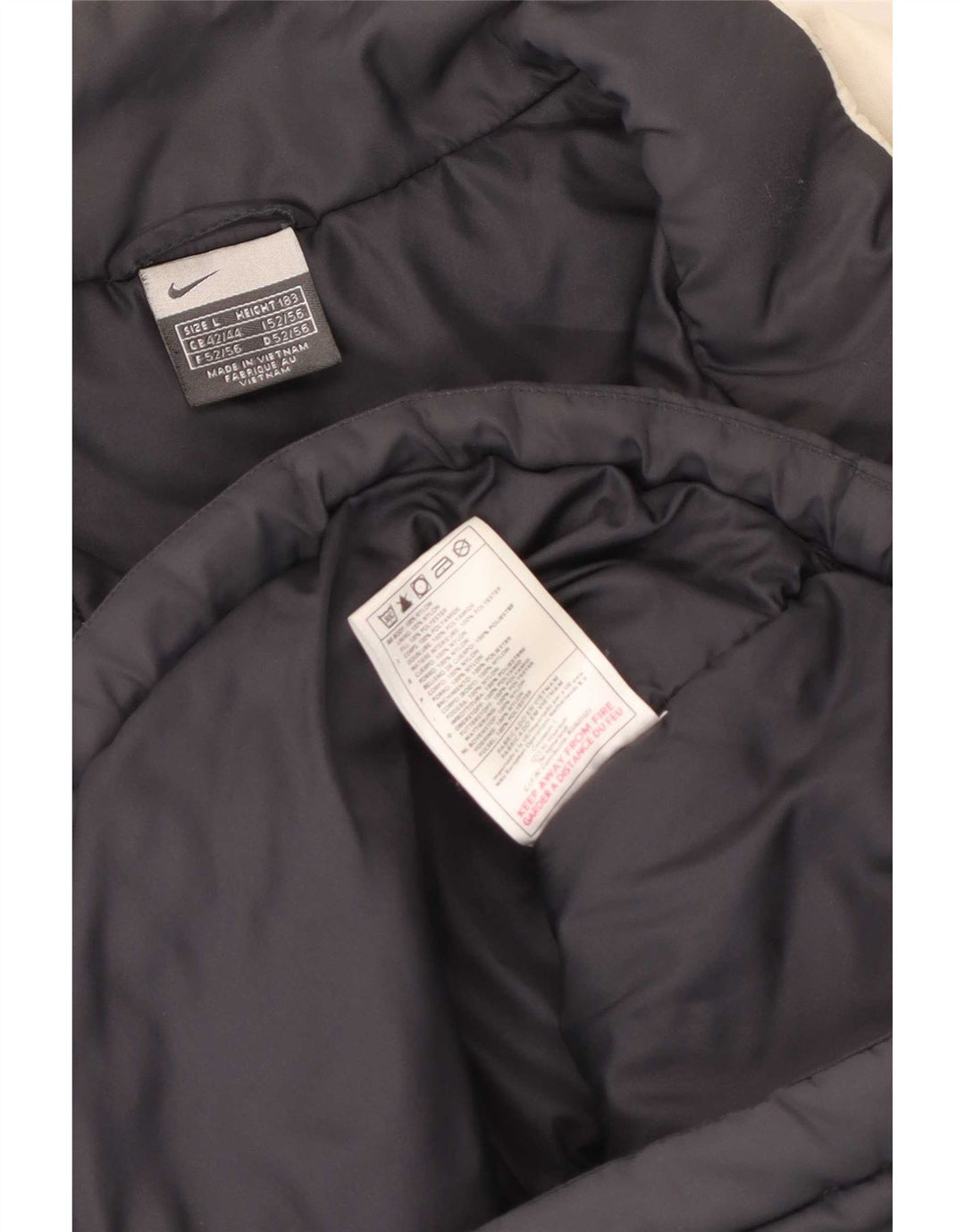 Jaqueta acolchoada masculina Nike UK 40 grande preto colorblock nylon