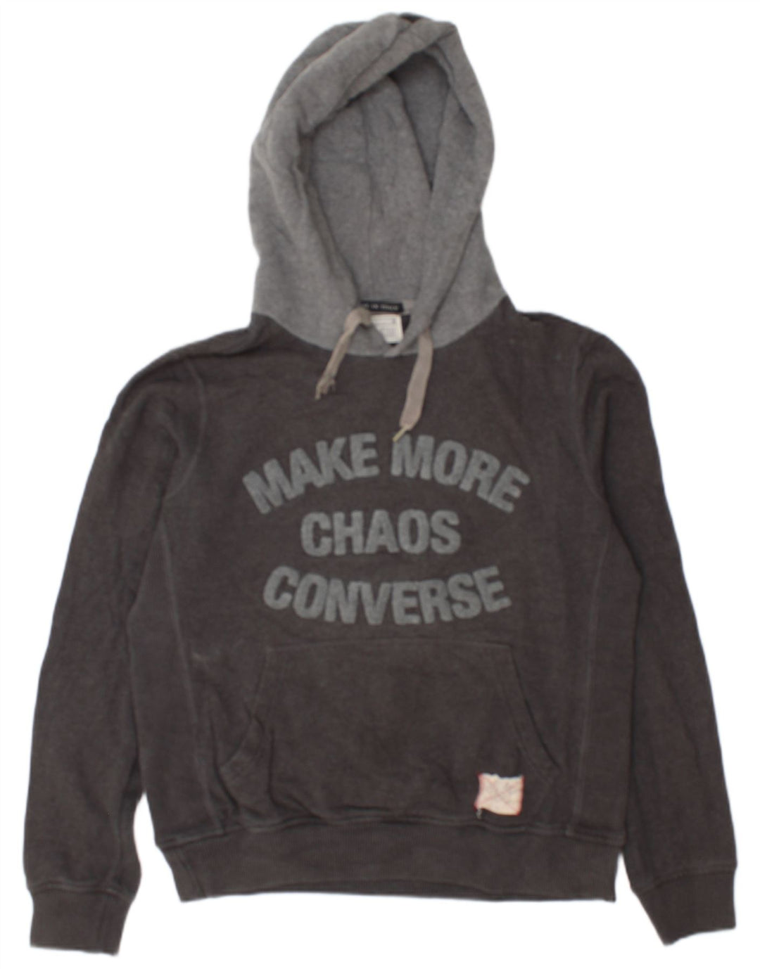 Converse masculino gráfico moletom com capuz pequeno algodão cinza