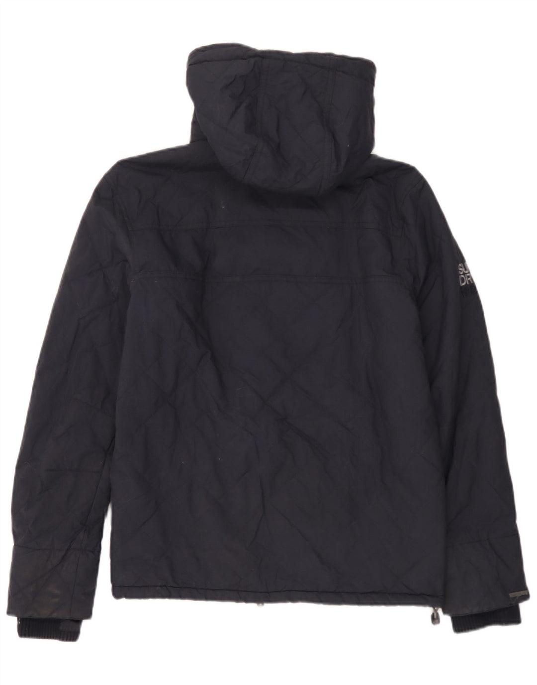 Jaqueta corta-vento masculina Superdry com capuz Reino Unido 36 pequeno azul marinho nylon