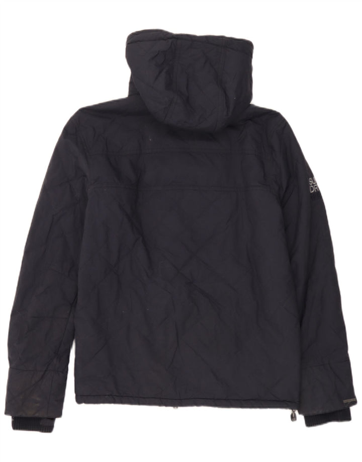 Jaqueta corta-vento masculina Superdry com capuz Reino Unido 36 pequeno azul marinho nylon