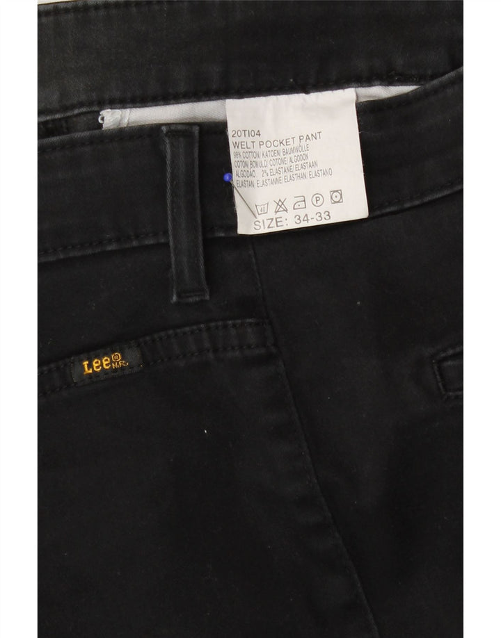 Calça jeans reta feminina Lee W34 L28 algodão preto