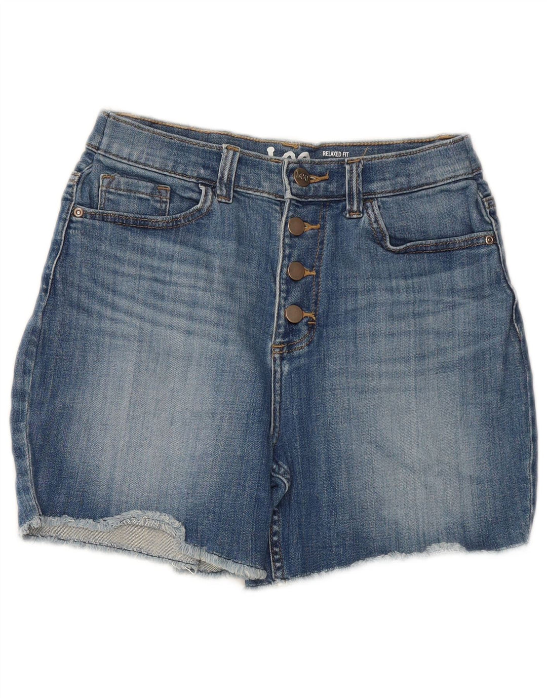 Shorts jeans feminino LEE EUA 6 médio W28 algodão azul
