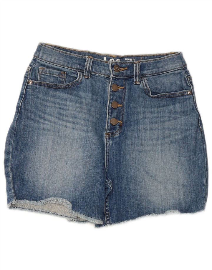 Shorts jeans feminino LEE EUA 6 médio W28 algodão azul