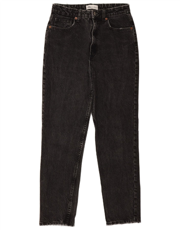 ZARA Calça jeans feminina desgastada EU 38 pequena W28 L27 cinza