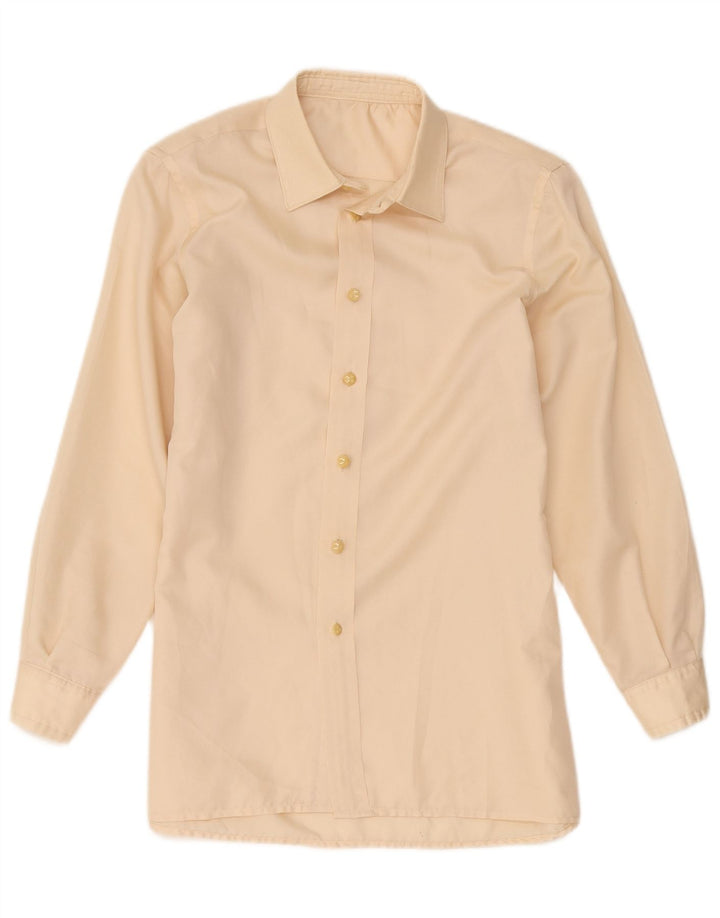 Camisa masculina vintage pequena bege