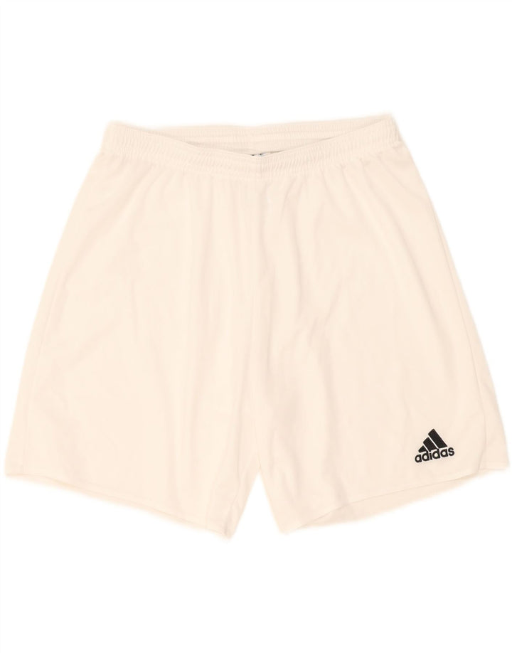 Shorts esportivos masculinos Adidas grande poliéster branco