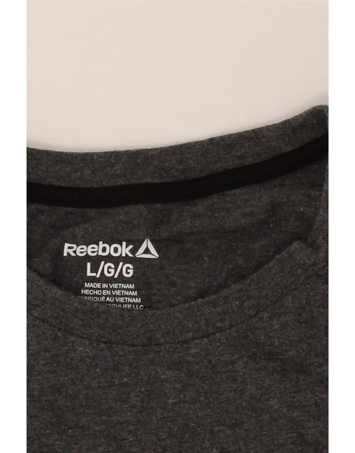 REEBOK Mens T-Shirt Top Large Grey Cotton Vintage Reebok and Second-Hand Reebok from Messina Hembry 