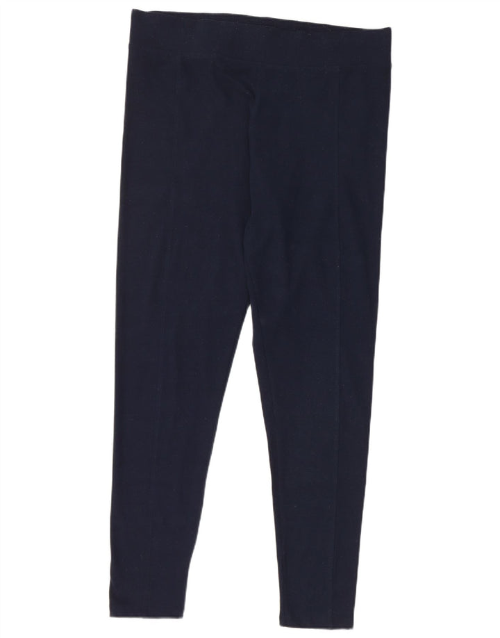 Leggings femininas Marks & Spencer Reino Unido 16 grande poliéster azul marinho