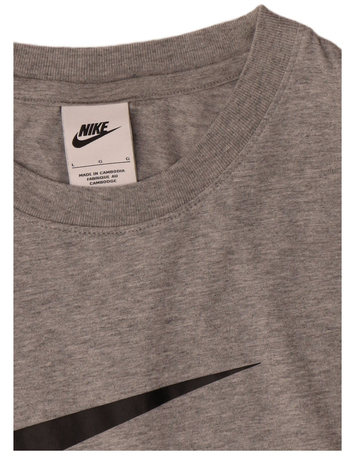 Camiseta gráfica masculina Nike grande algodão cinza