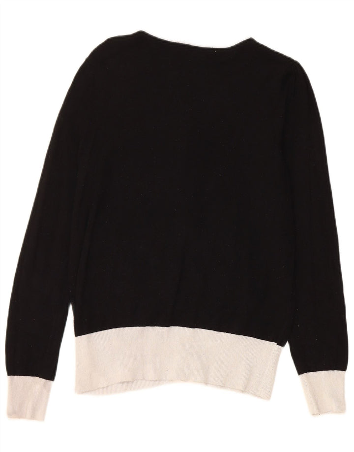 Suéter cardigã feminino Marks & Spencer UK 10 Samll preto colorblock