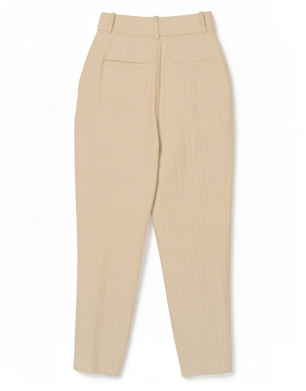Zara Calça feminina de cintura alta pequena W26 L27 Bege Houndstooth