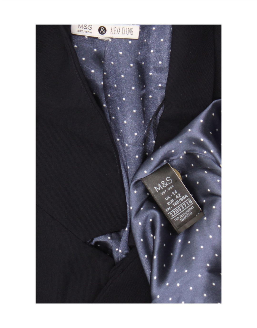 Jaqueta Marks & Spencer feminina Alexa Chung Blazer Reino Unido 14 grande azul marinho