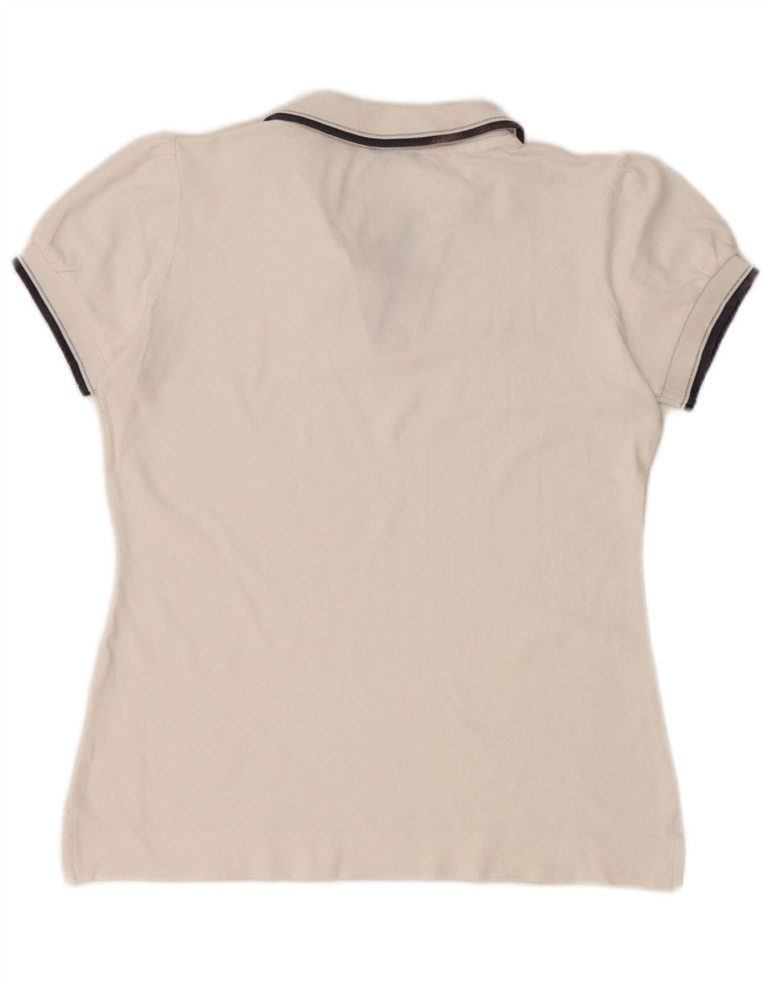 Camisa polo feminina BENETTON UK 12 médio branco