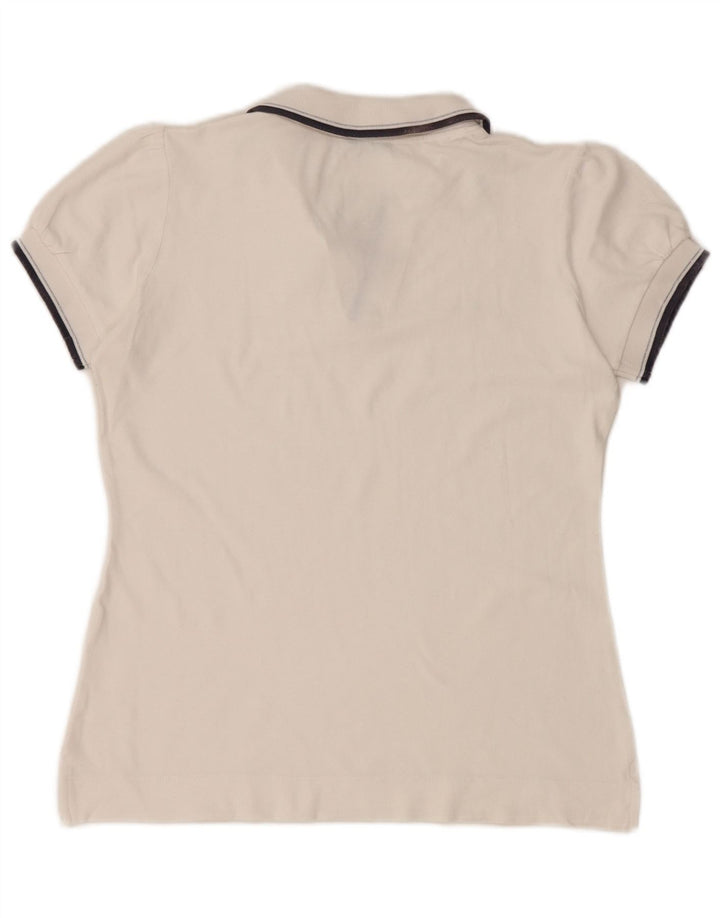 Camisa polo feminina BENETTON UK 12 médio branco