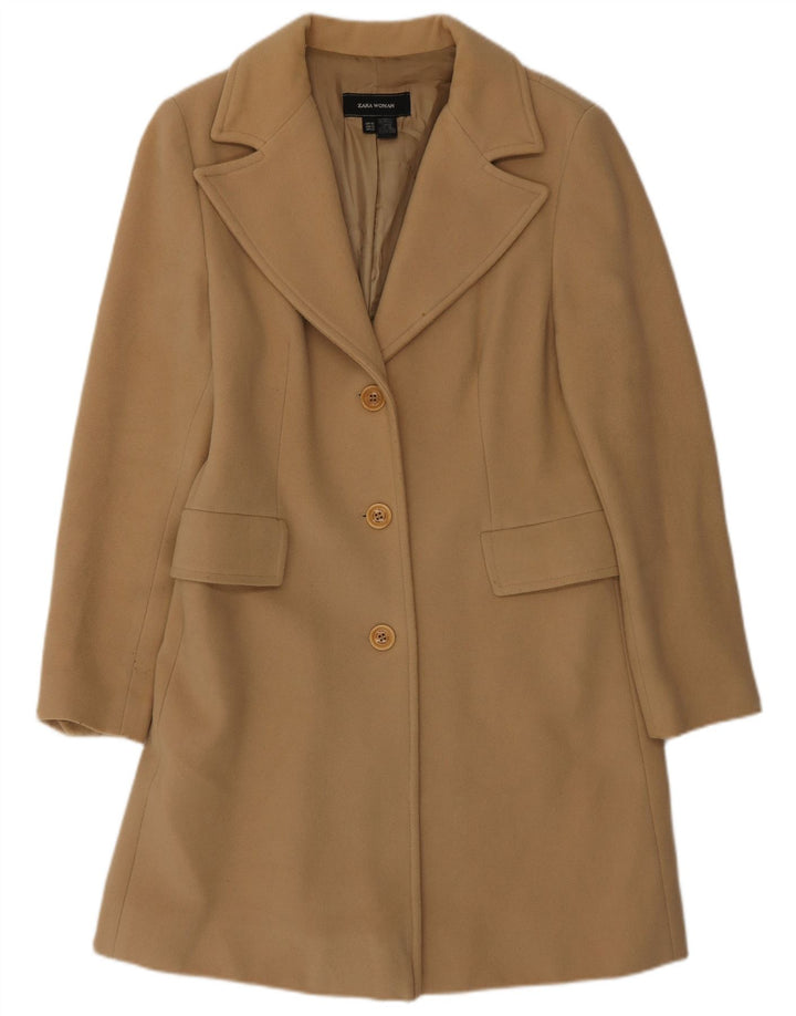 Sobretudo feminino Zara EU 42 grande lã bege