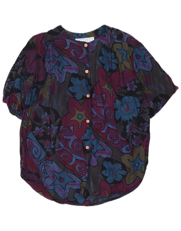 Blusa feminina de manga curta ACCORDO US 4 pequena floral multicolorida