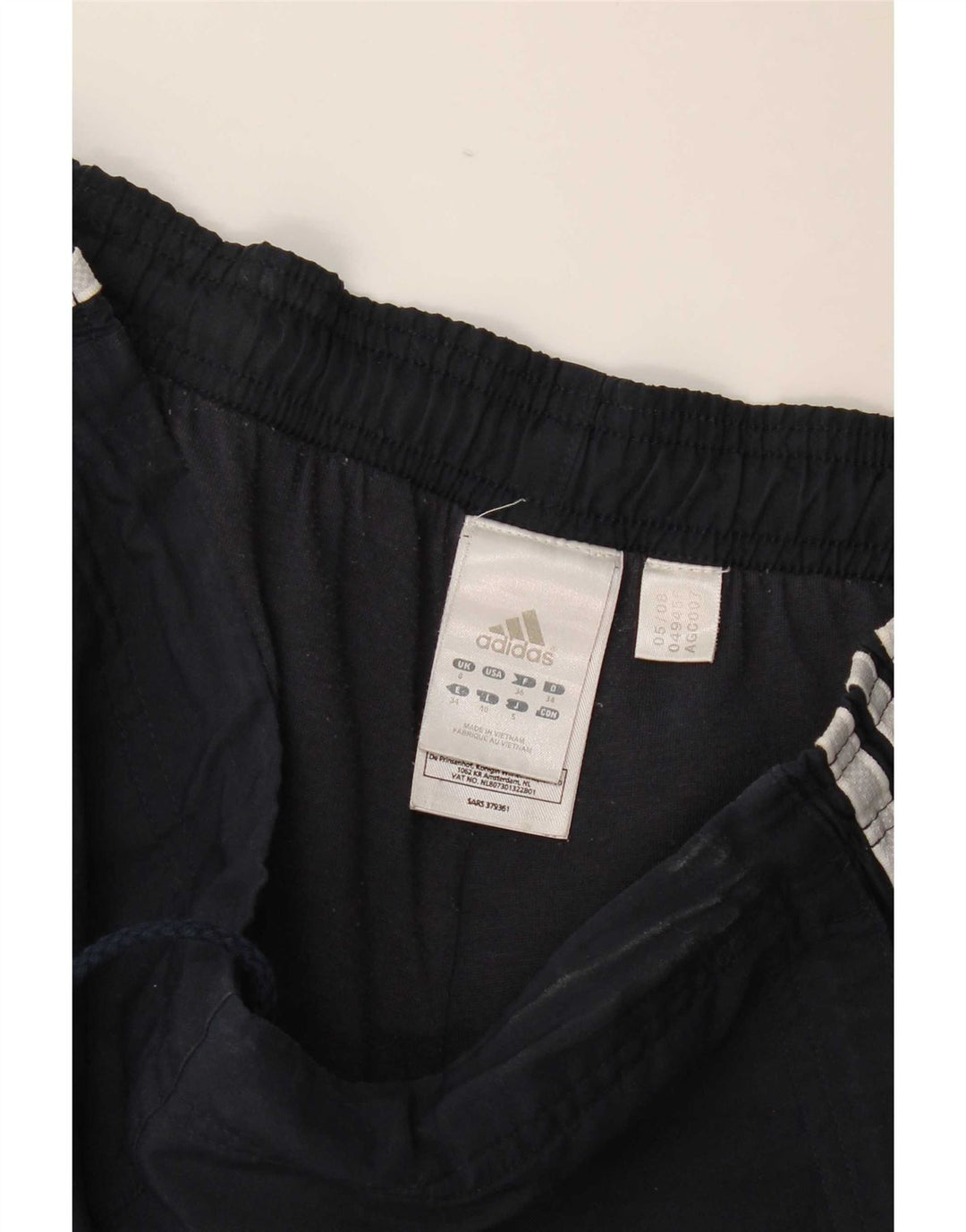 Calça de treino feminina Adidas Joggers UK 8 pequeno azul marinho poliéster