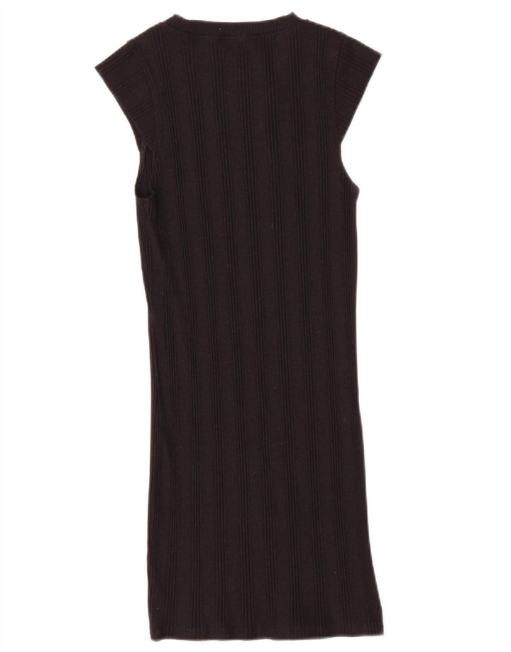 Vestido feminino Zara Shift UK 8 pequeno algodão preto