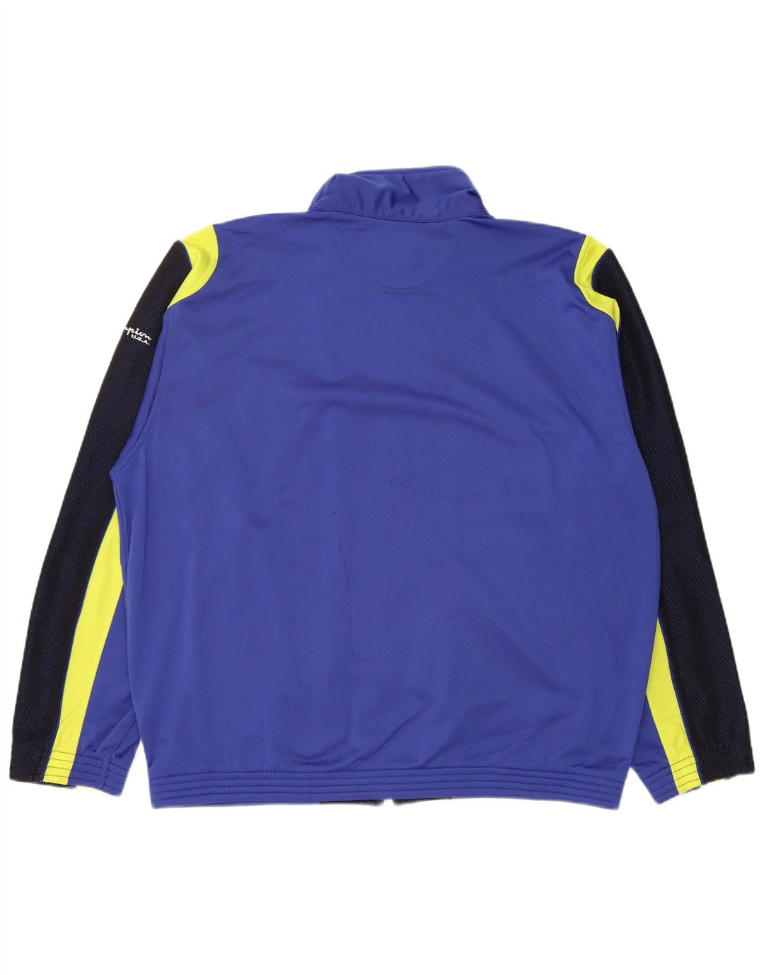 CHAMPION Mens Tracksuit Top Jacket Large Blue Colourblock Polyester