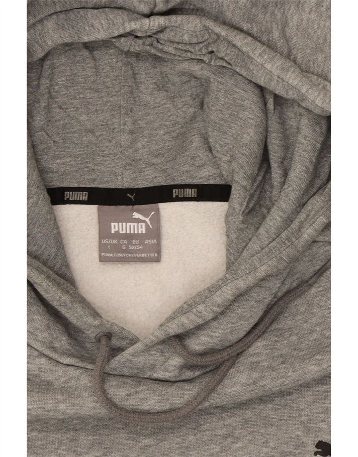PUMA Mens Hoodie Jumper Grande Algodão Cinza
