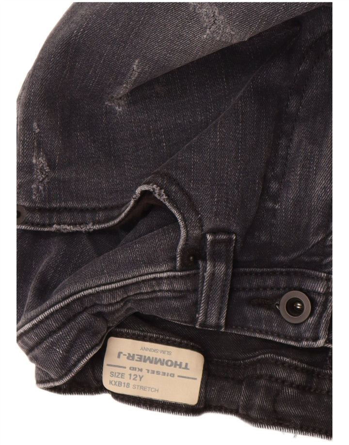 DIESEL Meninos Thommer Slim Skinny Jeans 11-12 Anos W26 L28 Algodão Cinza