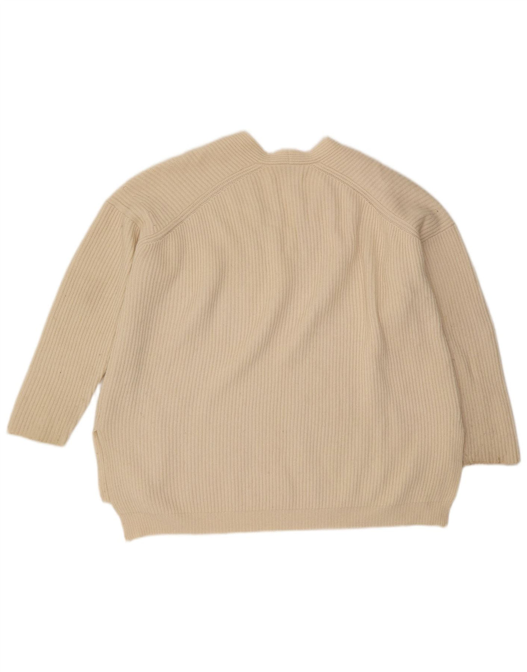 Suéter feminino All Saints com decote em V grande UK 14 médio off white