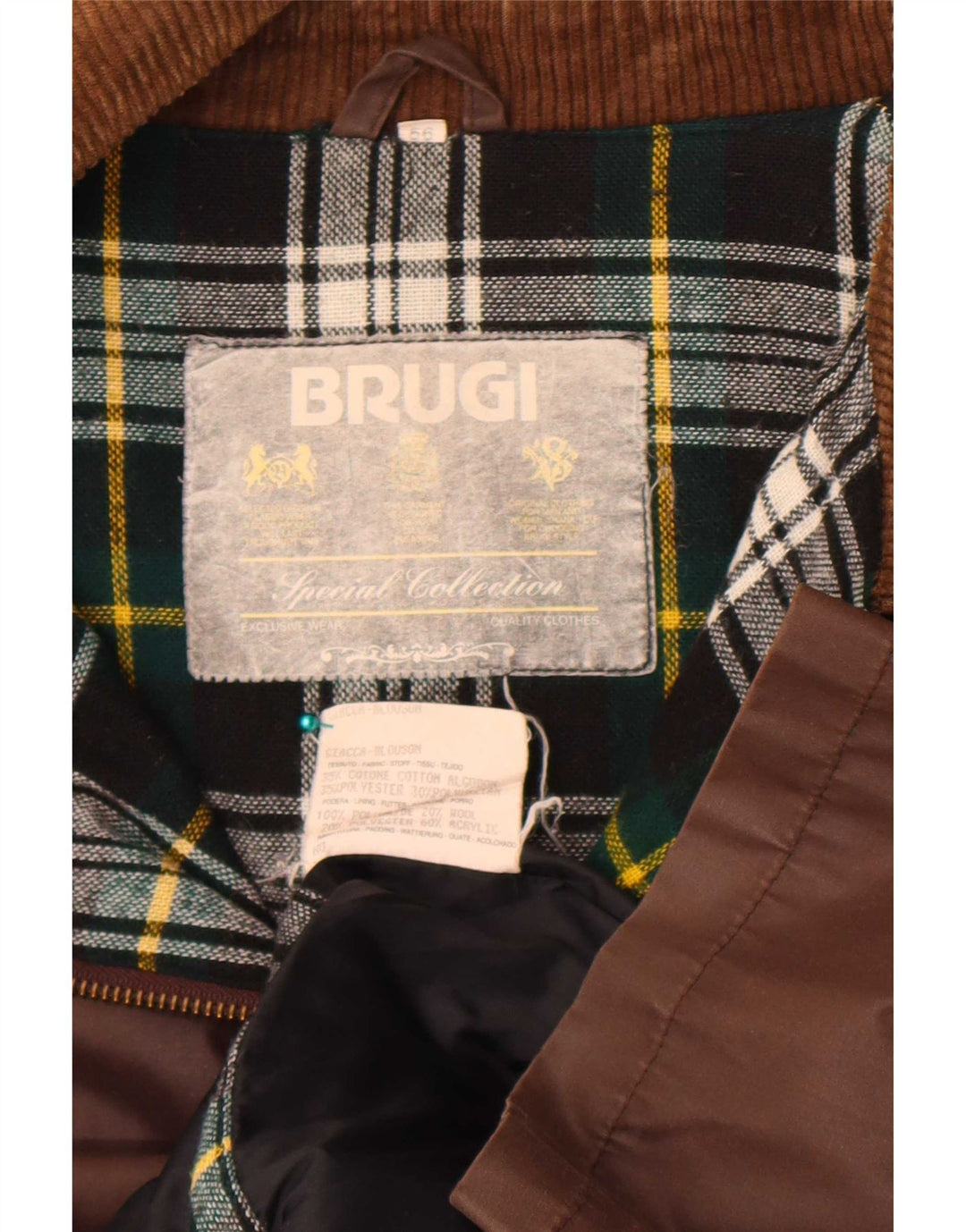 Jaqueta masculina de algodão encerado Brugi IT 56 3XL algodão marrom