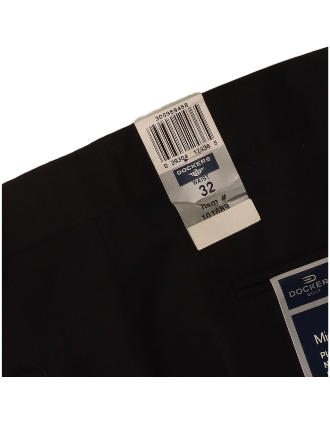 DOCKERS Masculino Pegged Chino Shorts W32 Poliéster Preto Médio