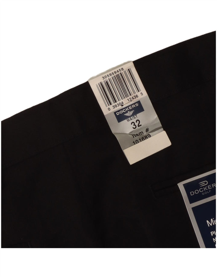DOCKERS Masculino Pegged Chino Shorts W32 Poliéster Preto Médio