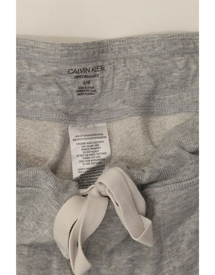 Calvin Klein Calça feminina de treino gráfico Joggers UK 14 grande cinza