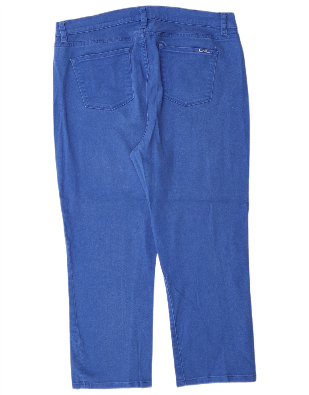 Jeans recortados femininos Ralph Lauren EUA 16 XL W36 L25 algodão azul