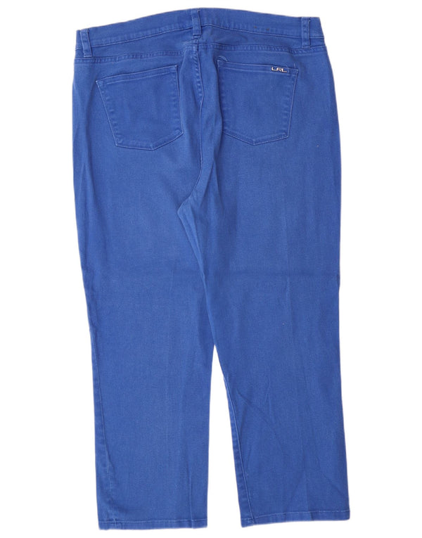 Jeans recortados femininos Ralph Lauren EUA 16 XL W36 L25 algodão azul