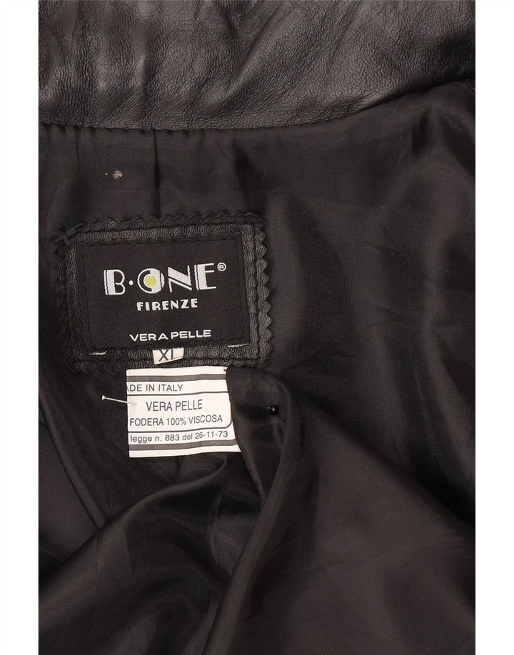 Jaqueta de couro masculina B.ONE UK 42 XL couro preto