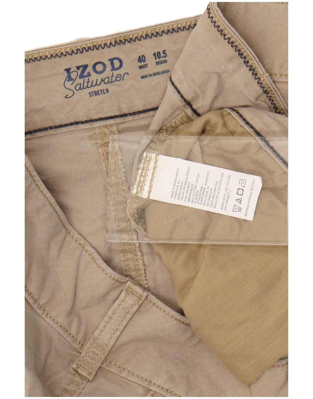 Shorts cargo masculino de água salgada IZOD W40 XL algodão bege