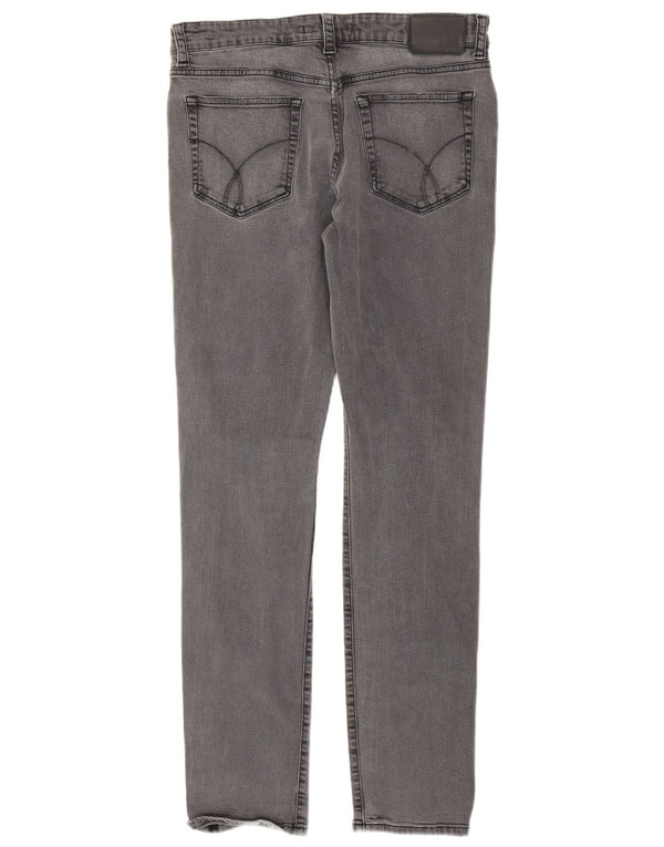 Calvin Klein Masculino Slim Jeans W34 L34 Cinza Algodão