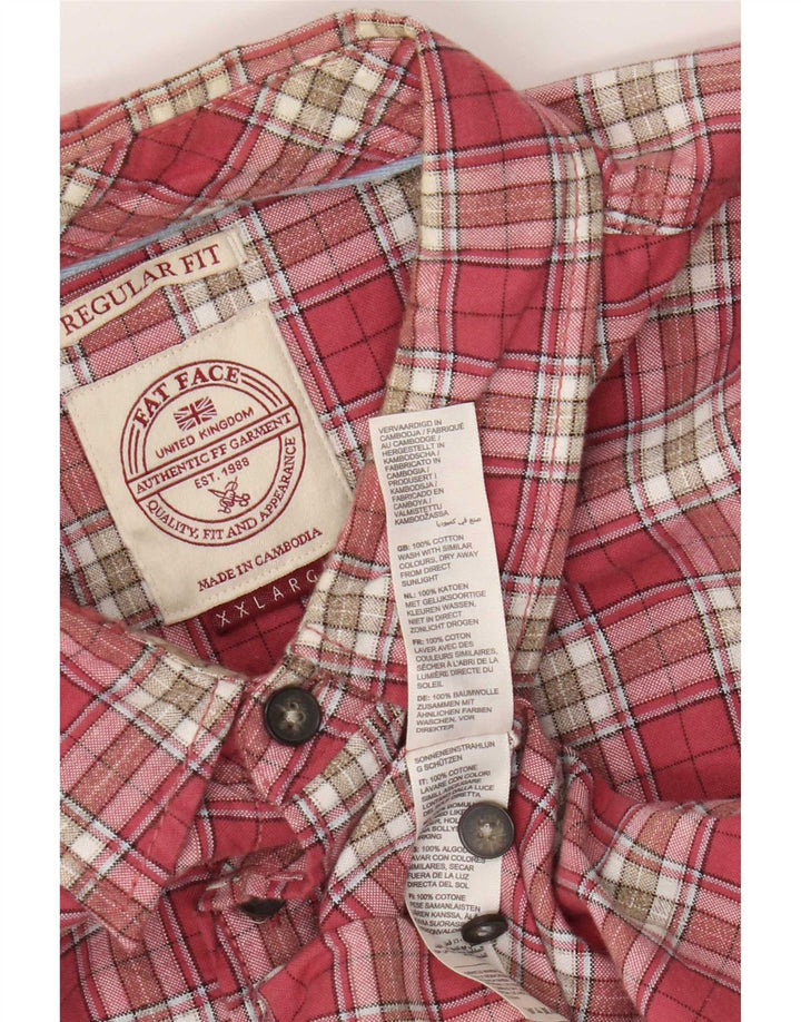 Camisa masculina de ajuste regular Fat Face 2XL algodão xadrez rosa