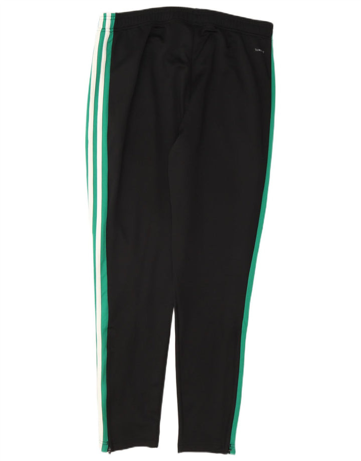 Calça de treino masculina Adidas Climalite grande poliéster colorblock preto