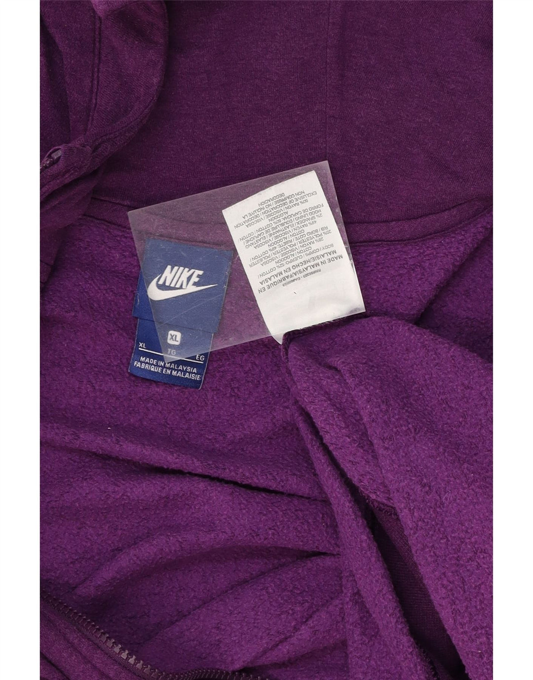 NIKE Womens Zip Hoodie Sweater UK 18 XL Purple Cotton Vintage Nike and Second-Hand Nike from Messina Hembry 
