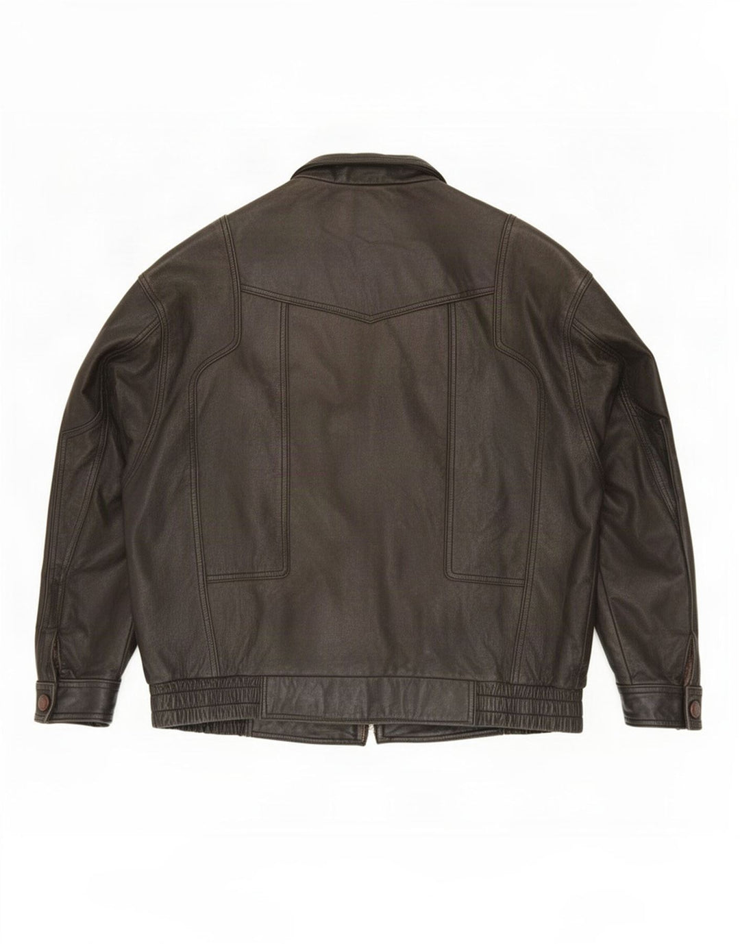 Jaqueta de couro masculina vintage IT 56 3XL preta