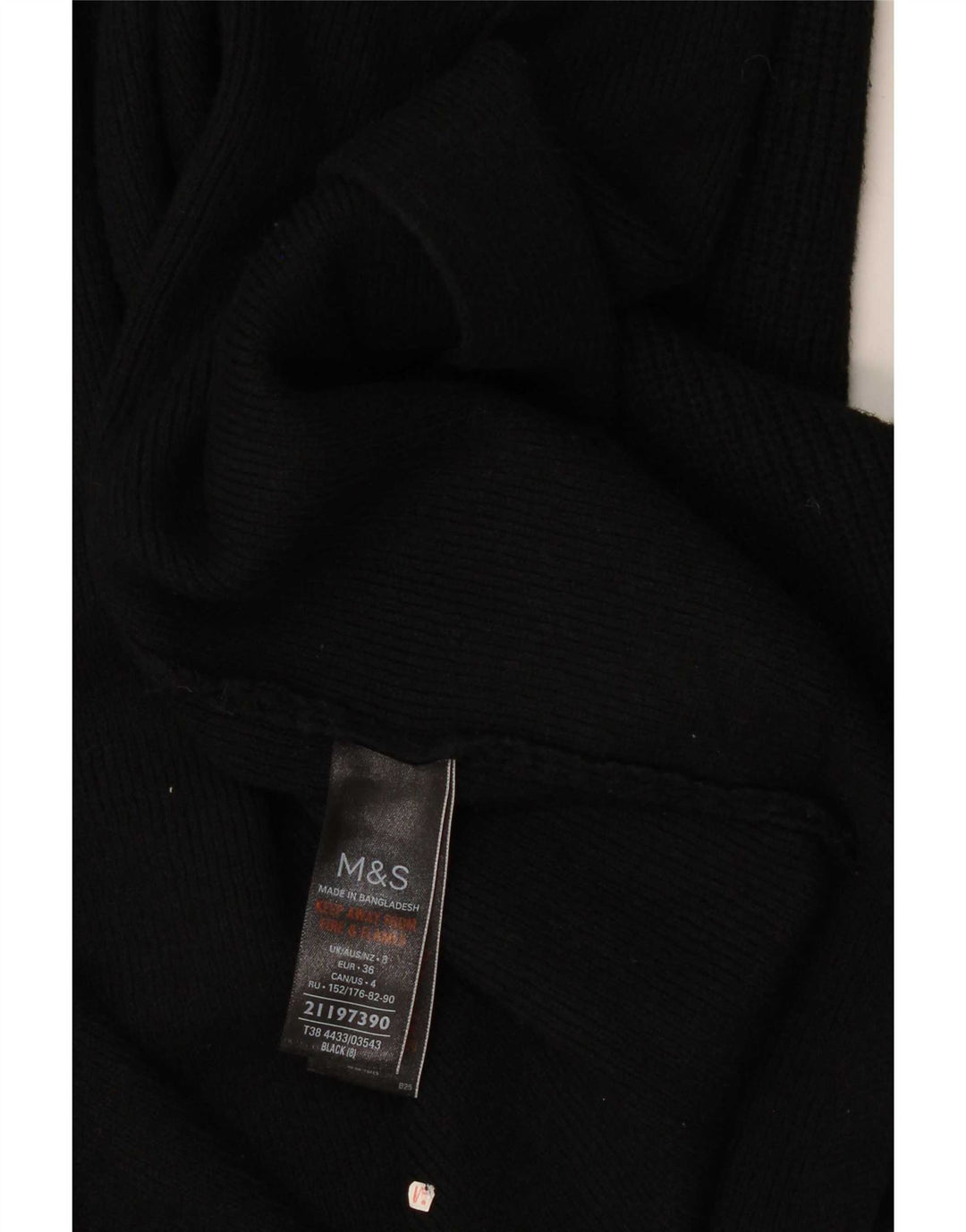 Suéter cardigã aberto feminino Marks & Spencer Reino Unido 8 viscose preta pequena