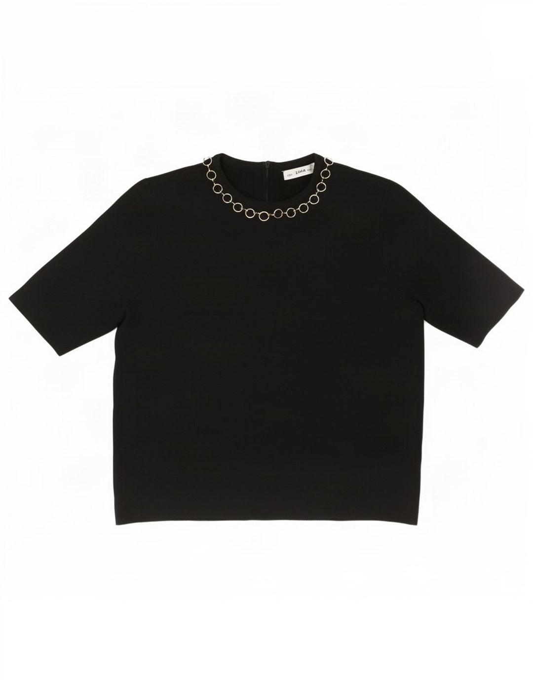Blusa feminina Zara Top UK 10 pequena viscose preta