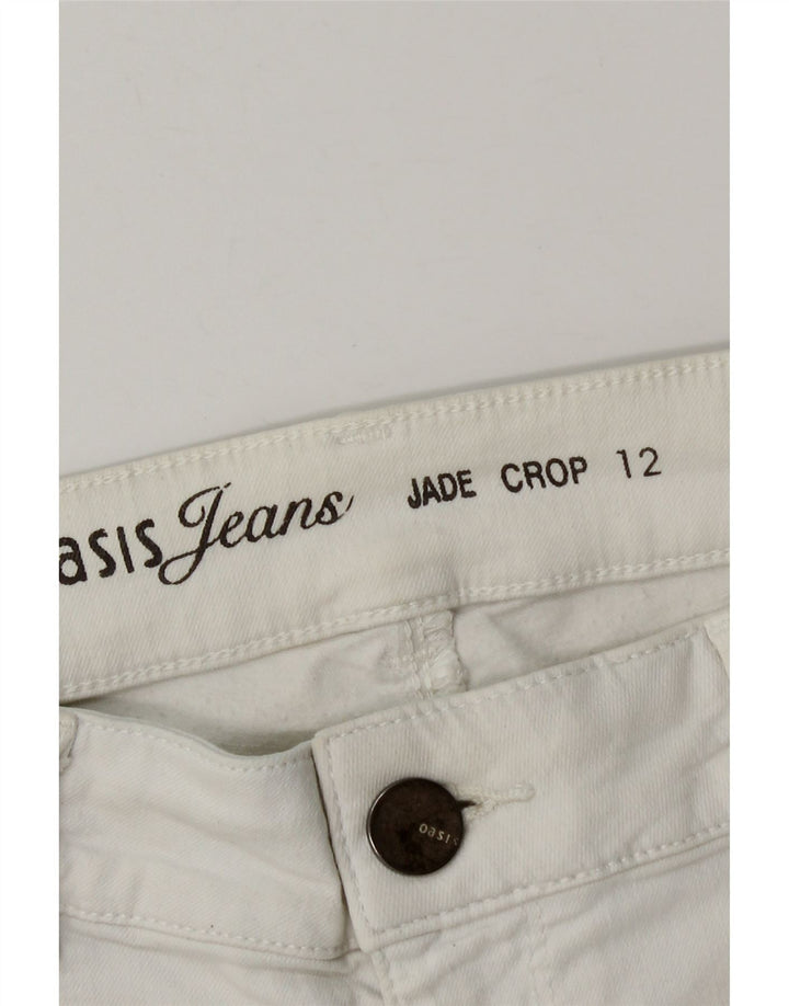 Shorts jeans feminino Oasis UK 12 médio W28 algodão branco