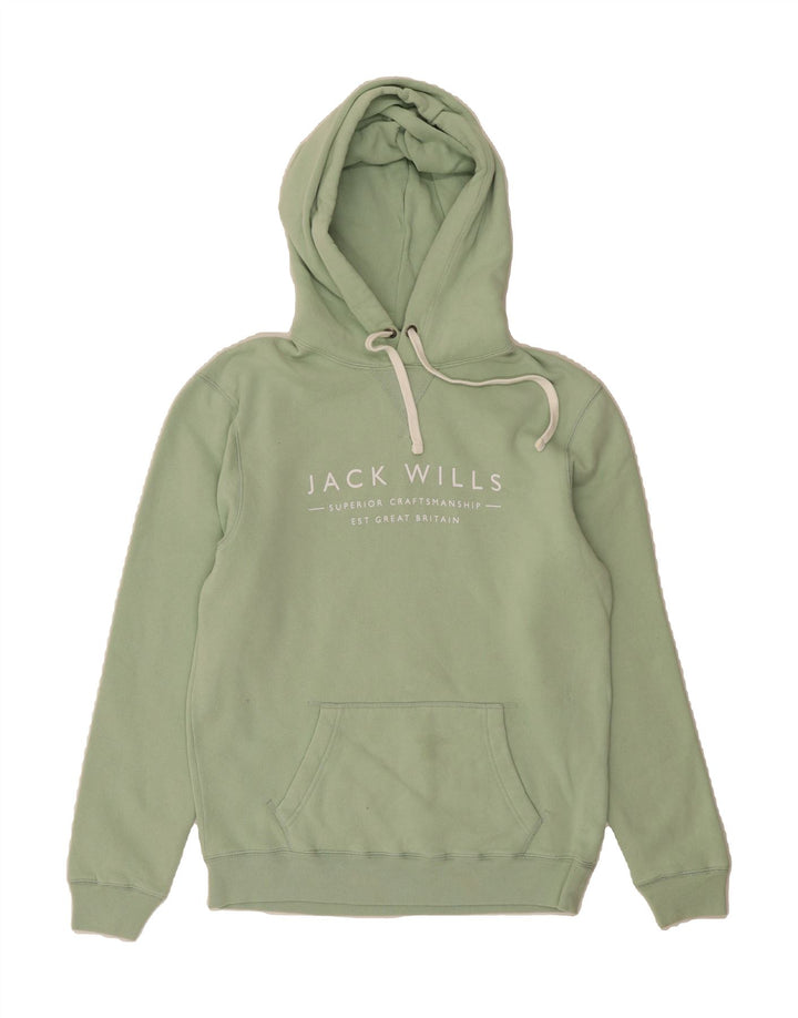 JACK WILLS Mens Great Britain Graphic Hoodie Jumper Small Green Cotton Vintage Jack Wills and Second-Hand Jack Wills from Messina Hembry 