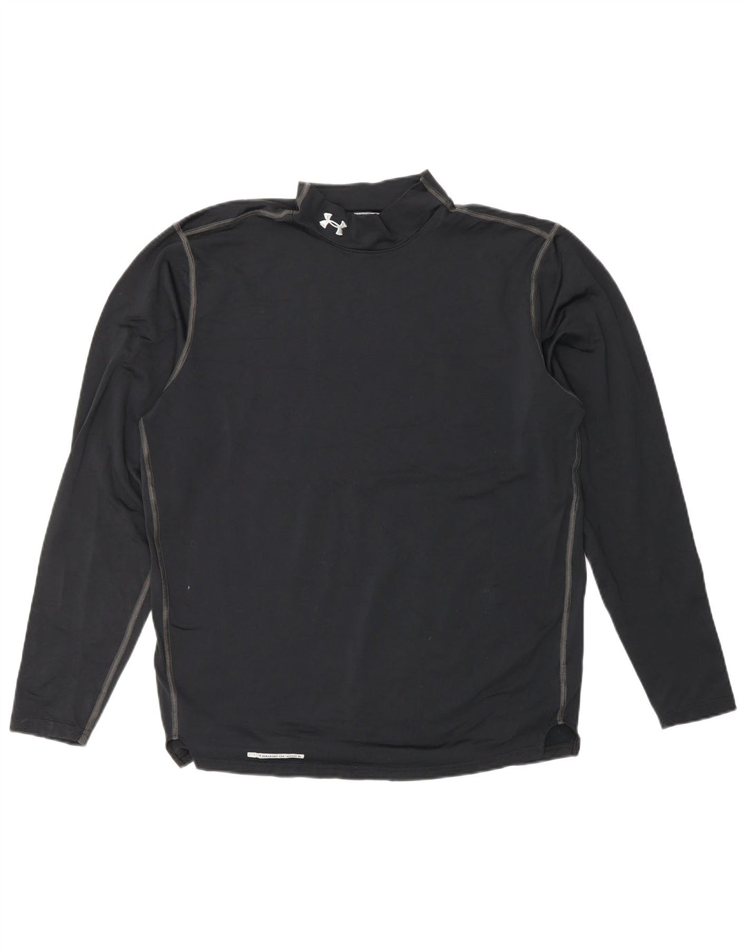 Under ARMOR Mens Cold Gear Top Manga Longa Grande Poliéster Preto