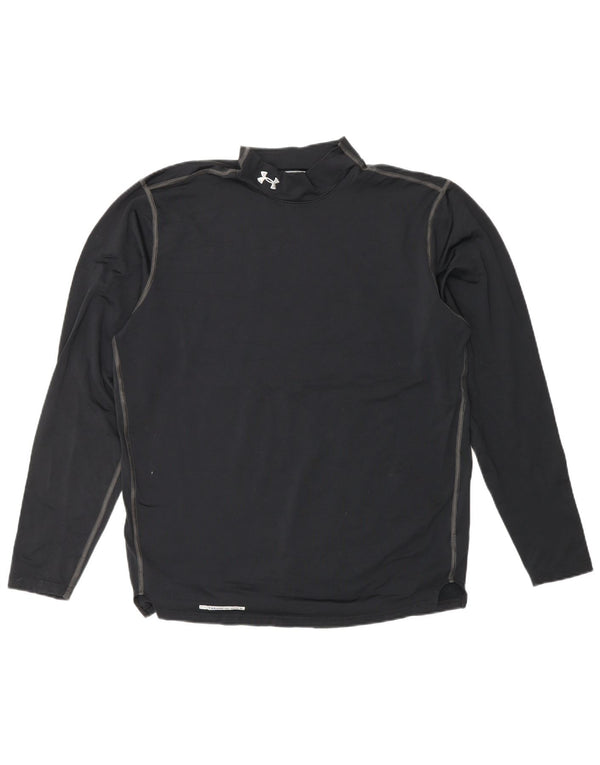 Under ARMOR Mens Cold Gear Top Manga Longa Grande Poliéster Preto